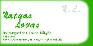 matyas lovas business card
