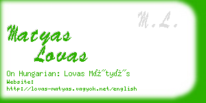 matyas lovas business card